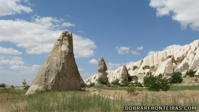 Paisagem que vai encontrar ao caminhar pela Capadócia