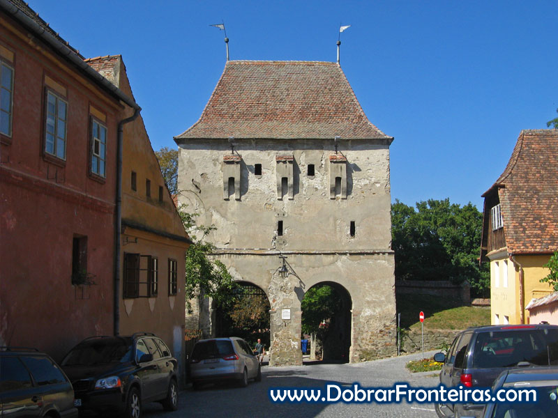 Torre em Sighisoara, Transilvânia, Roménia