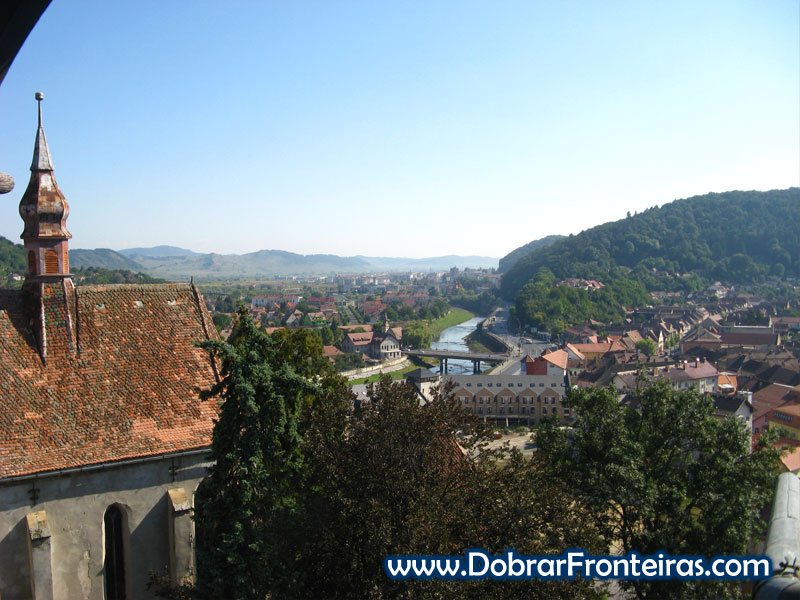 Vista da torre do relógio em Sighisoara