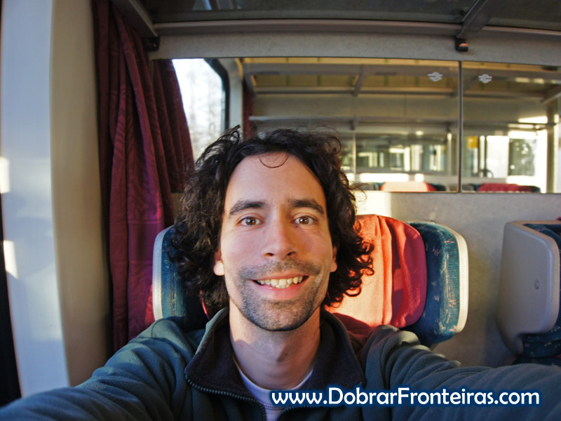 Selfie matinal no comboio de Budapeste para Praga
