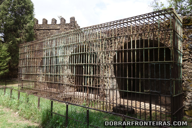 As jaulas dos leões reais em Gondar, Etiópia