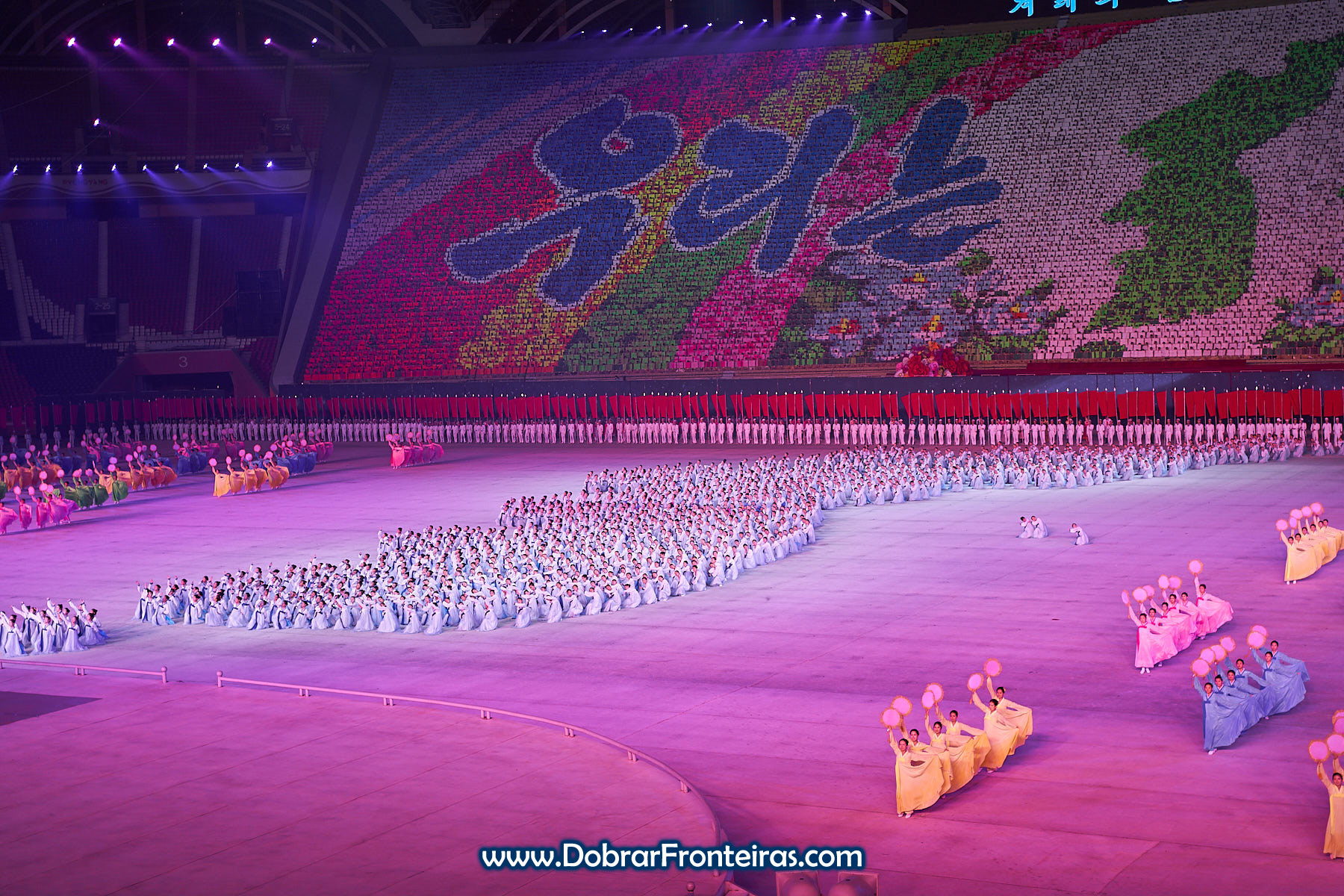 Mapa Coreia nos Mass Games 2019 Coreia do Norte