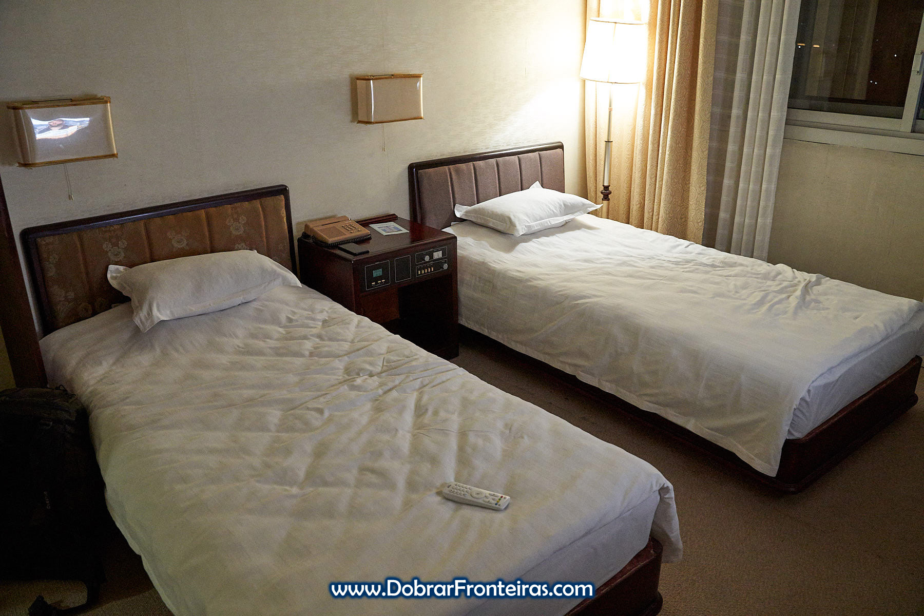 Quarto do hotel Yanggakdo em Pyongyang