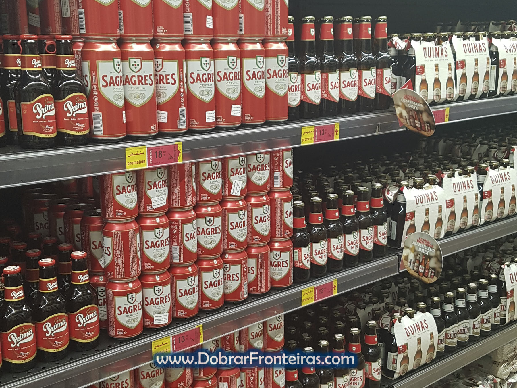 Cerveja Sagres à venda em Marrocos